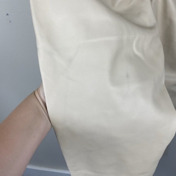 Free People Pants Rebel At Heart Vegan Leather Size 8 Straight Leg High Rise Tan - Picture 7 of 7